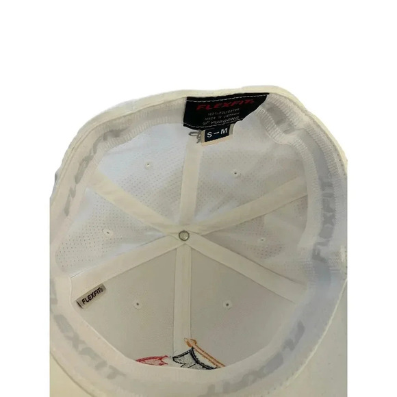 FLEXFIT Men's White Adjustable Fit Baseball Cap Size S-M - Picture 4 of 5